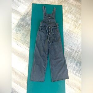Aerie Kick Flare Overalls Gray Size Small Adjustable Straps Belt Comfort